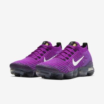 Nike Air VaporMax Flyknit 3 - Női Utcai Cipő - Lila/Kék/Fekete/Fehér